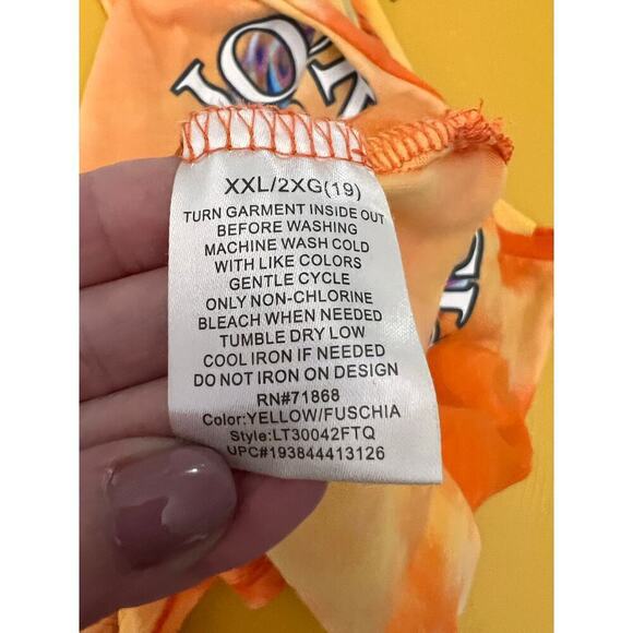 Journey Don’t Stop Believin’ Tour 81 Orange Tie Dye Graphic Cropped Band Tee XXL - Picture 5 of 7